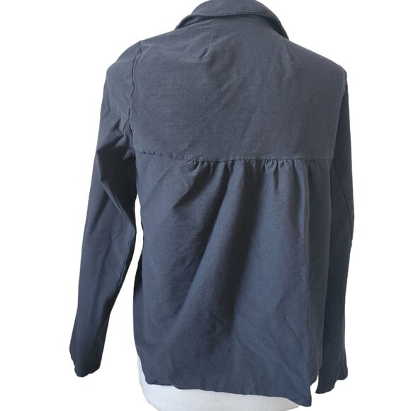 Eileen Fisher Petite Medium Gray Open Front Women’s Blazer Jacket - Picture 3 of 5